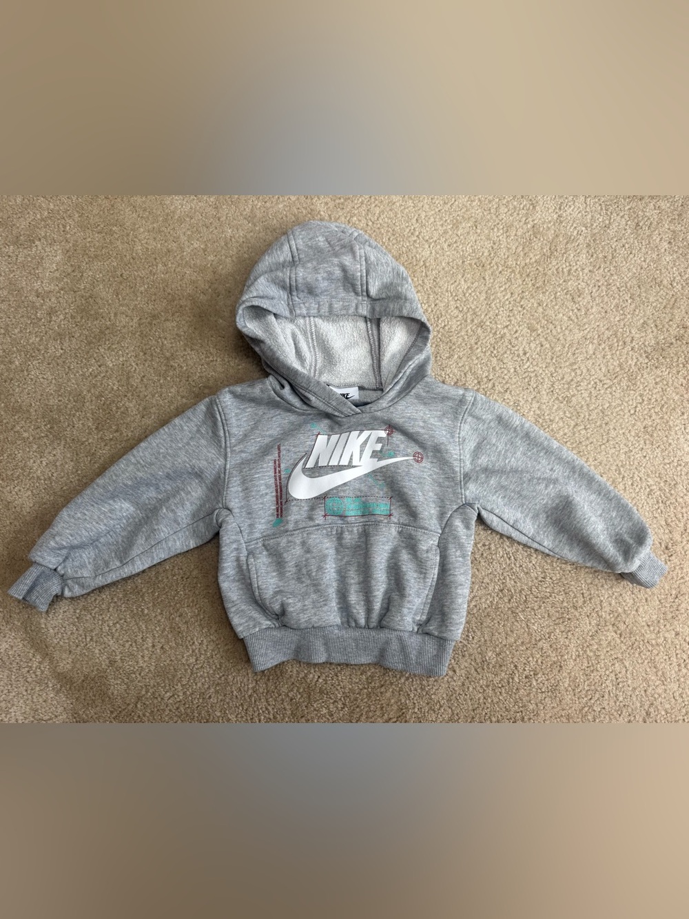 Nike Kids' Sz 2T Gray Logo Hoodie